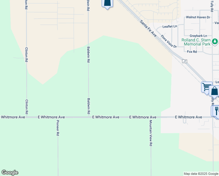 map of restaurants, bars, coffee shops, grocery stores, and more near 2232 Baldwin Road in Hughson