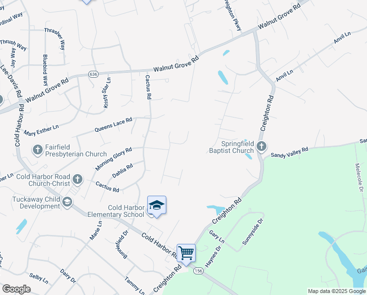 map of restaurants, bars, coffee shops, grocery stores, and more near 6126 Morning Breeze Drive in Mechanicsville
