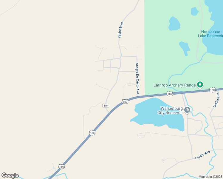 map of restaurants, bars, coffee shops, grocery stores, and more near 303 County Road 504 in Walsenburg