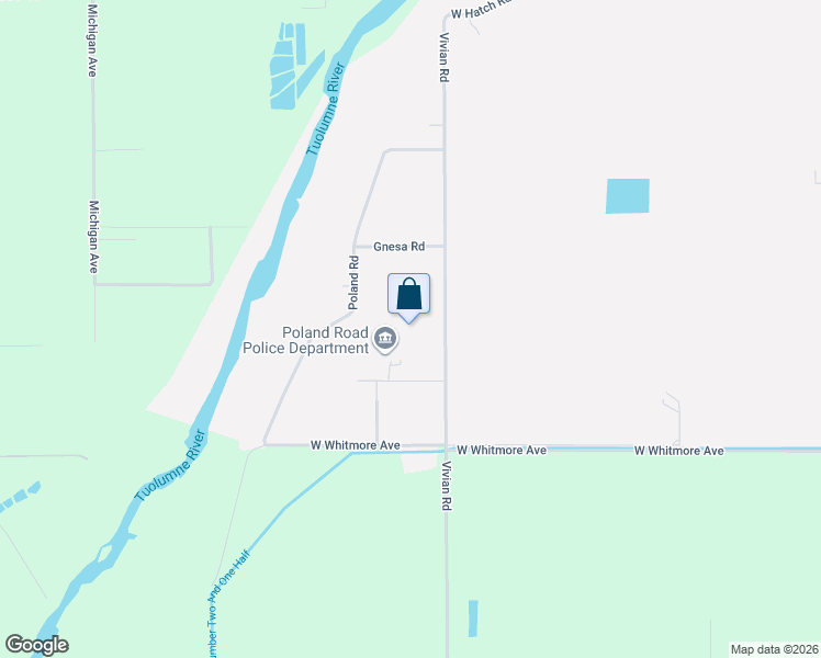 map of restaurants, bars, coffee shops, grocery stores, and more near 2201 Vivian Road in Modesto
