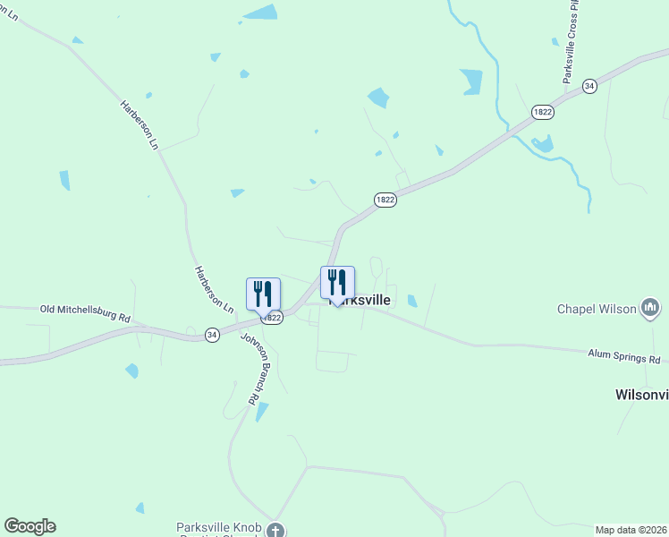 map of restaurants, bars, coffee shops, grocery stores, and more near 8215 Lebanon Road in Danville