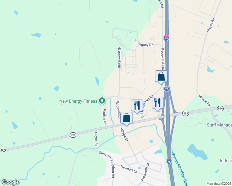 map of restaurants, bars, coffee shops, grocery stores, and more near 833 Ridgewood Drive in Berea