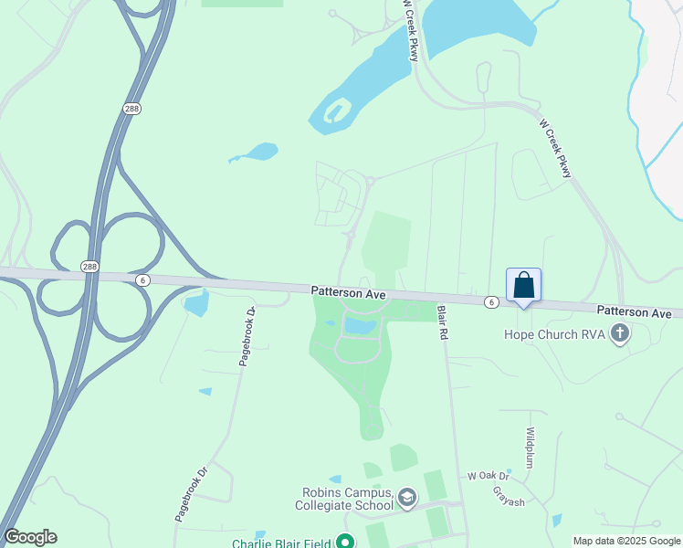 map of restaurants, bars, coffee shops, grocery stores, and more near 12608 Patterson Avenue in Richmond