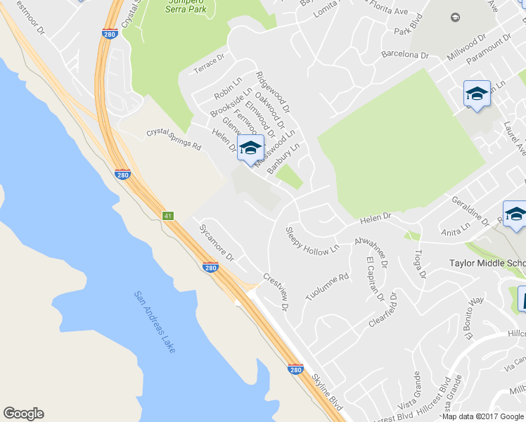 map of restaurants, bars, coffee shops, grocery stores, and more near 1016 Pinehurst Court in Millbrae