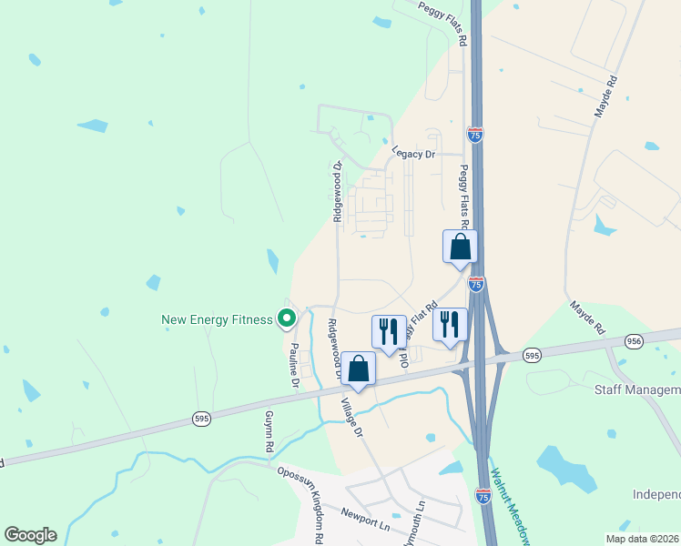 map of restaurants, bars, coffee shops, grocery stores, and more near 846 Ridgewood Drive in Berea