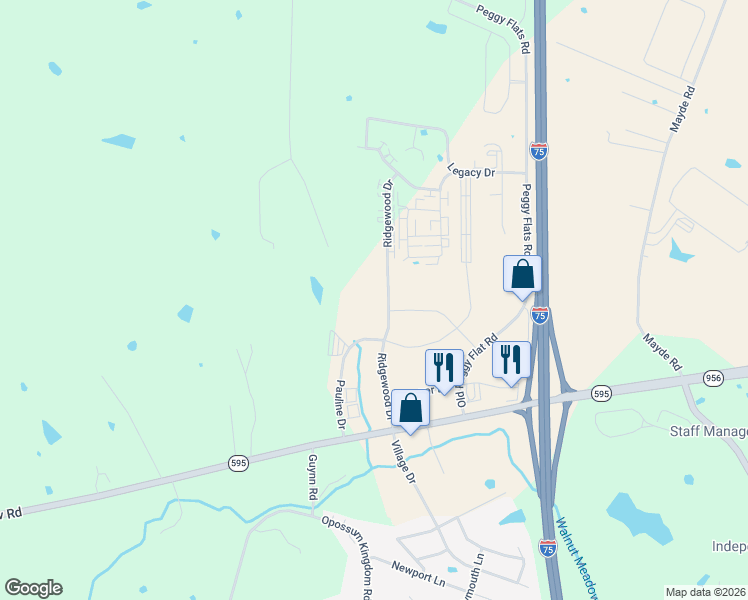 map of restaurants, bars, coffee shops, grocery stores, and more near 836 Ridgewood Drive in Berea