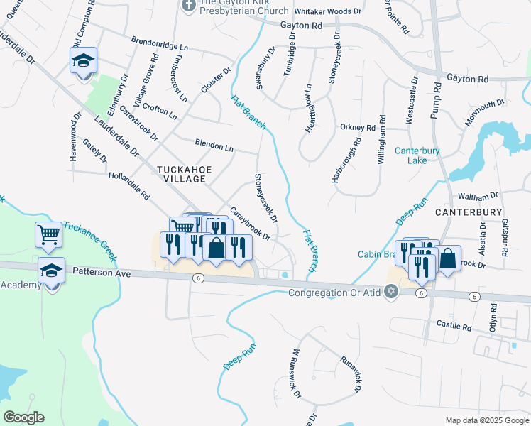 map of restaurants, bars, coffee shops, grocery stores, and more near 1308 Stoneycreek Drive in Richmond