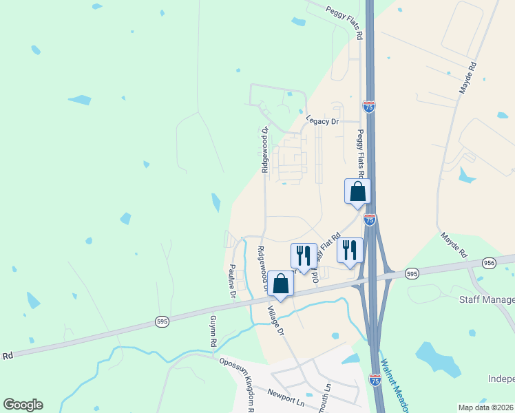 map of restaurants, bars, coffee shops, grocery stores, and more near 836 Ridgewood Drive in Berea
