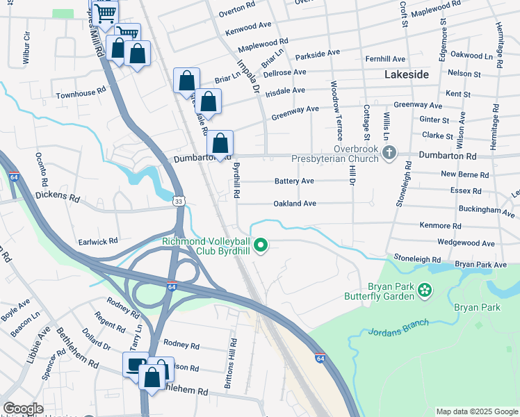 map of restaurants, bars, coffee shops, grocery stores, and more near 2919 Oakland Avenue in Richmond
