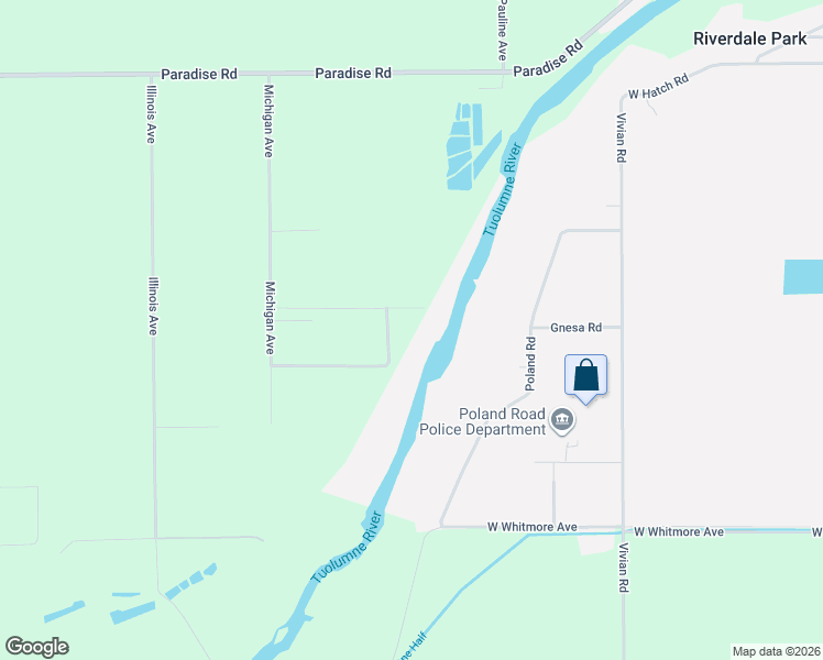 map of restaurants, bars, coffee shops, grocery stores, and more near 2720 Michigan Avenue in Modesto