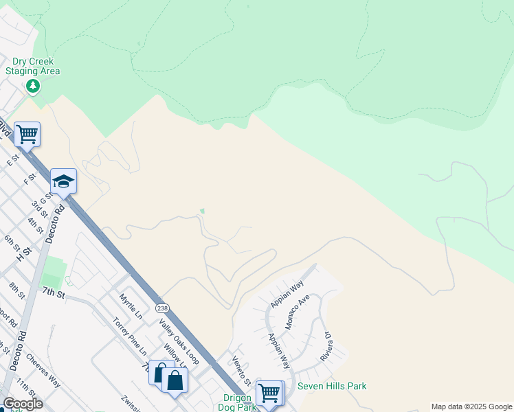 map of restaurants, bars, coffee shops, grocery stores, and more near 34400 Mission Boulevard in Union City