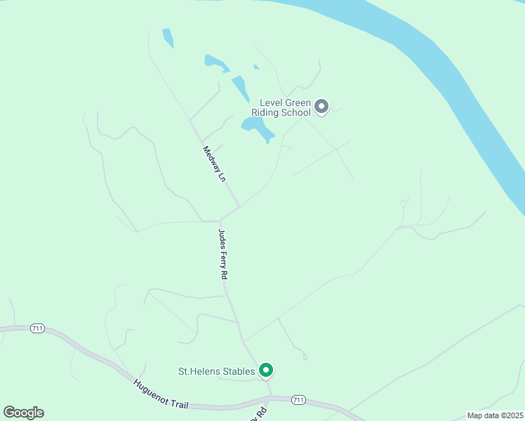 map of restaurants, bars, coffee shops, grocery stores, and more near 3316 John Tree Hill Road in Powhatan