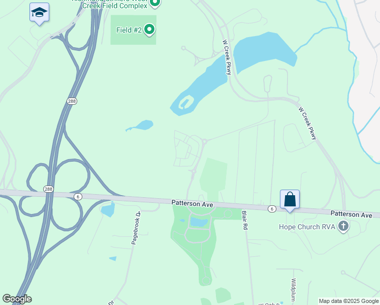 map of restaurants, bars, coffee shops, grocery stores, and more near 12608 Patterson Avenue in Richmond