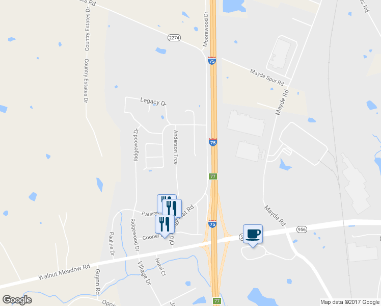 map of restaurants, bars, coffee shops, grocery stores, and more near 304 Garden Gate Drive in Berea