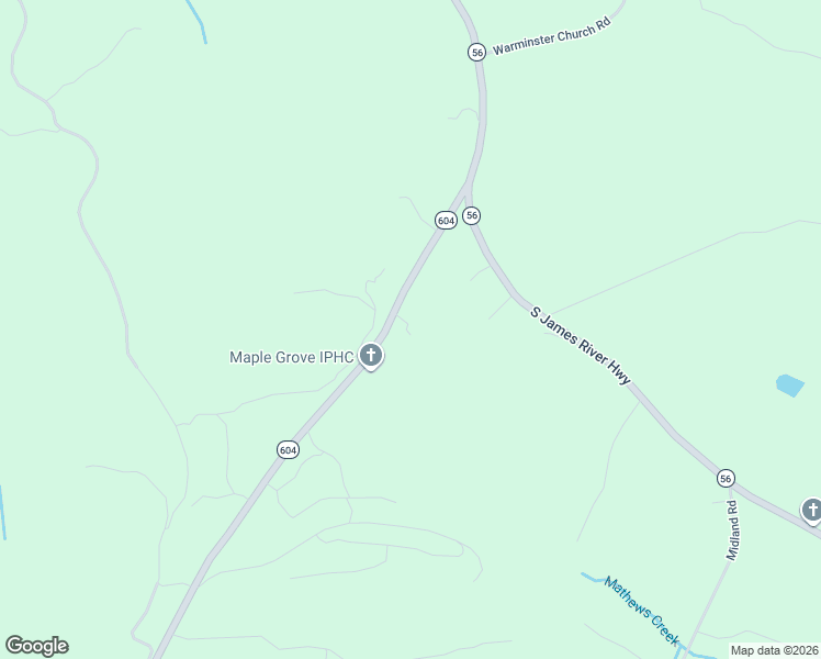 map of restaurants, bars, coffee shops, grocery stores, and more near 5734 Meadow Creek Road in Wingina