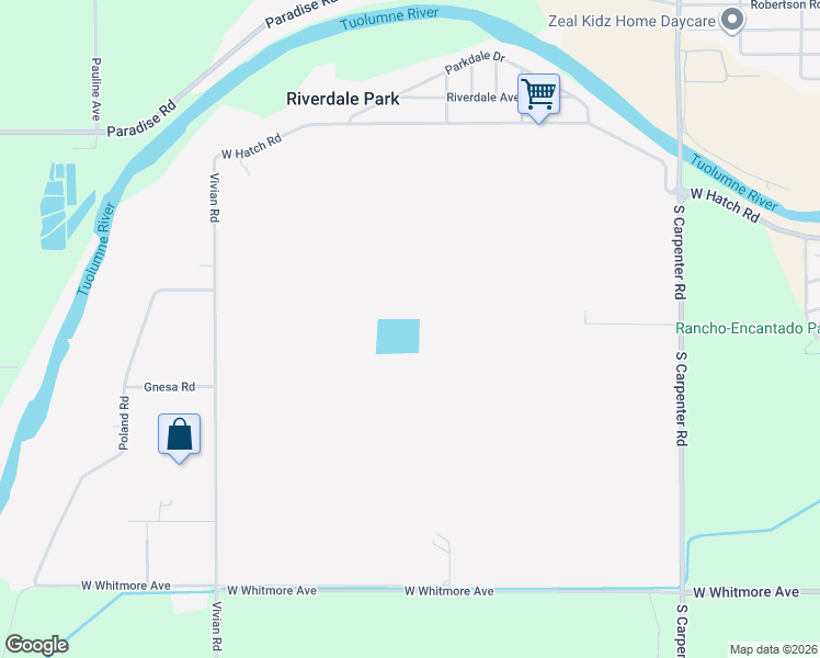 map of restaurants, bars, coffee shops, grocery stores, and more near 2650 W Hatch Rd in Modesto