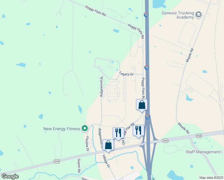 map of restaurants, bars, coffee shops, grocery stores, and more near 1003 Whipporwill Drive in Berea