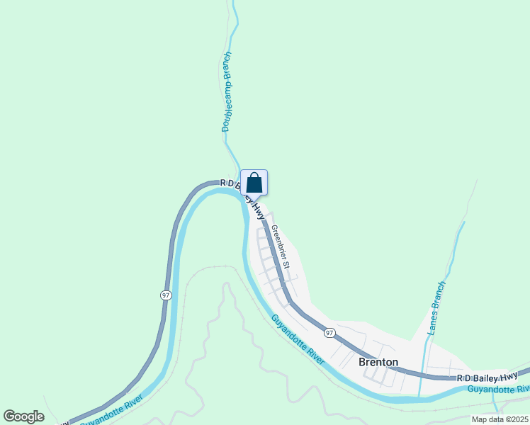 map of restaurants, bars, coffee shops, grocery stores, and more near Greenbrier Street in Brenton