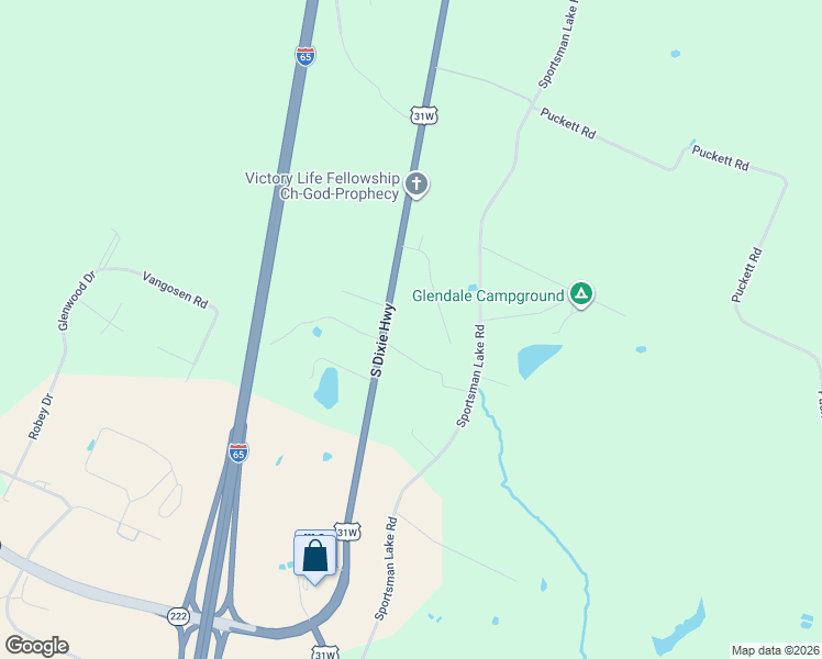 map of restaurants, bars, coffee shops, grocery stores, and more near 6304-6432 South Dixie Highway in Elizabethtown