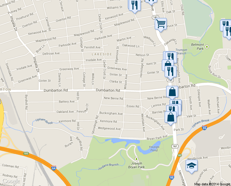 map of restaurants, bars, coffee shops, grocery stores, and more near 2411 Dumbarton Rd in Richmond