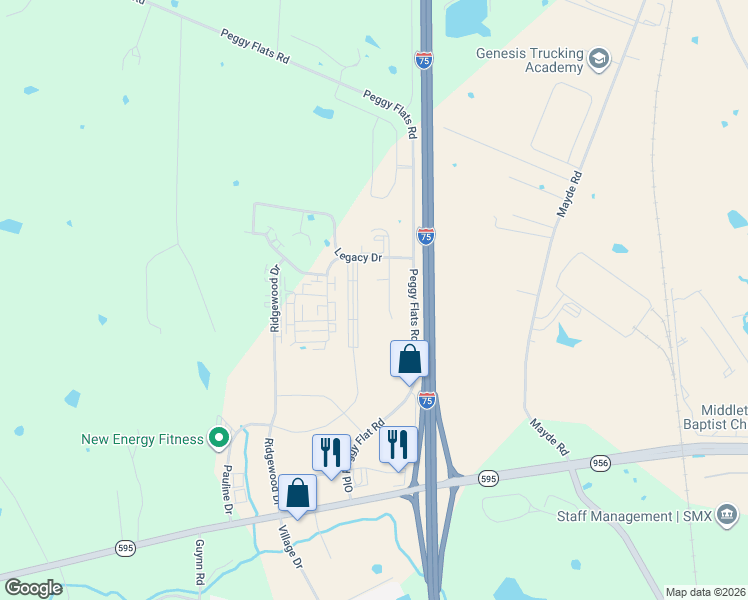 map of restaurants, bars, coffee shops, grocery stores, and more near 304 Garden Gate Drive in Berea