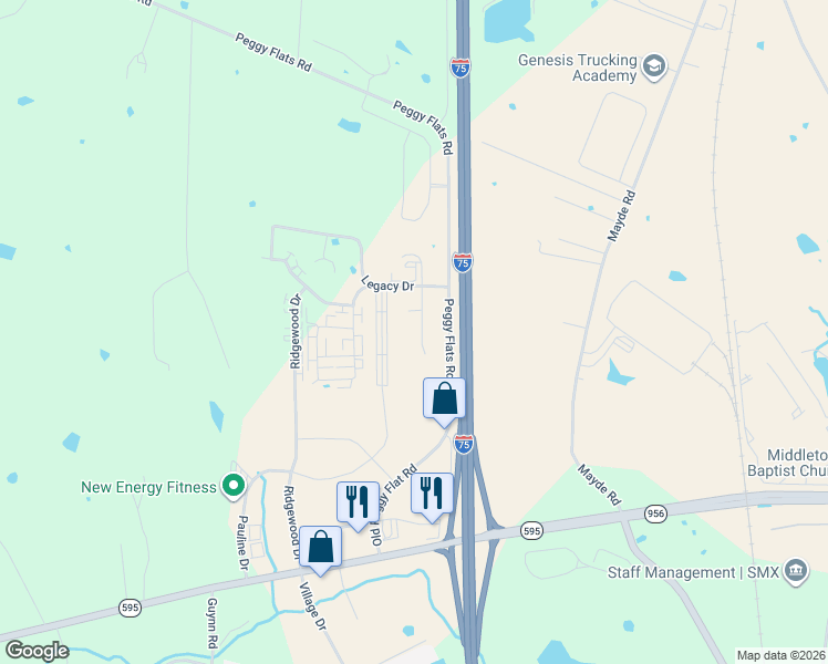 map of restaurants, bars, coffee shops, grocery stores, and more near 304 Garden Gate Drive in Berea