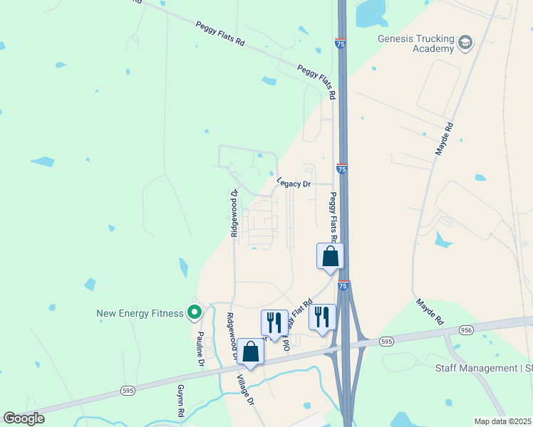map of restaurants, bars, coffee shops, grocery stores, and more near 1003 Whipporwill Drive in Berea