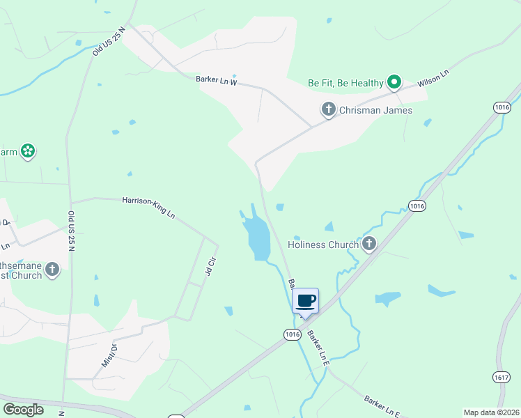 map of restaurants, bars, coffee shops, grocery stores, and more near 1175 Barker Lane West in Berea