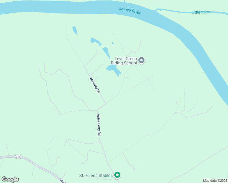 map of restaurants, bars, coffee shops, grocery stores, and more near 3316 John Tree Hill Road in Powhatan