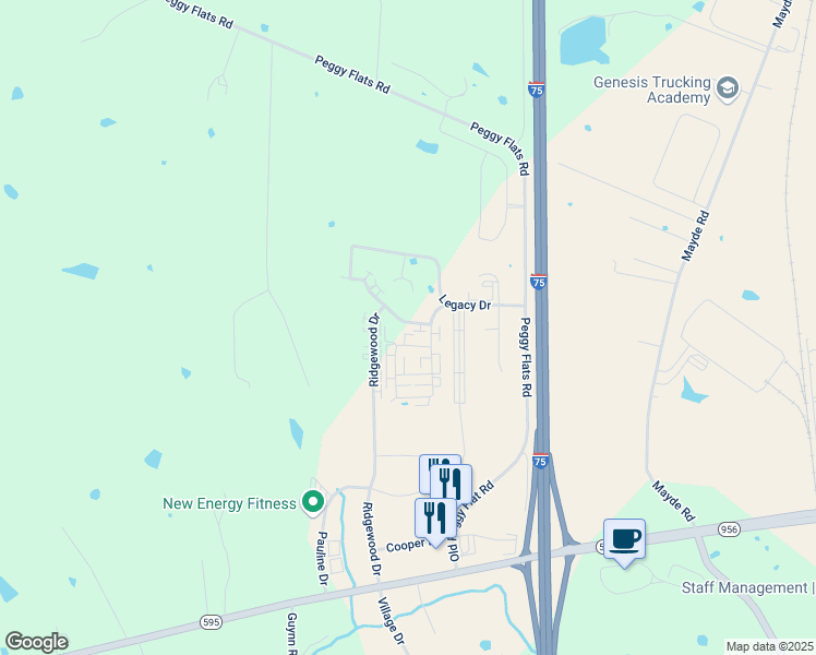 map of restaurants, bars, coffee shops, grocery stores, and more near 511 Windsong Court in Berea