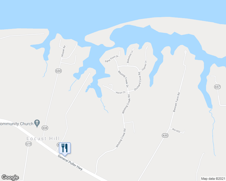 map of restaurants, bars, coffee shops, grocery stores, and more near 149 Heron Court in Locust Hill