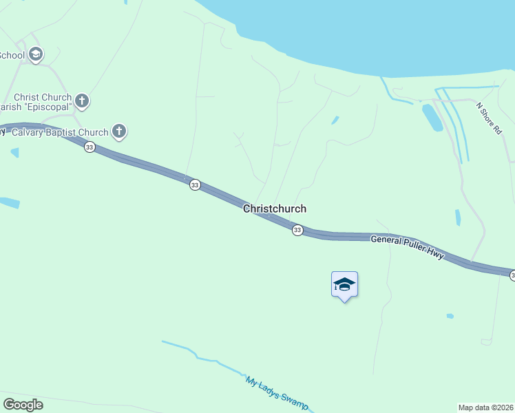 map of restaurants, bars, coffee shops, grocery stores, and more near 4221-4509 General Puller Highway in Middlesex