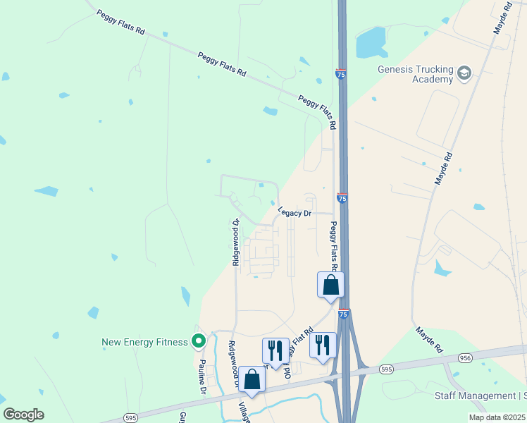 map of restaurants, bars, coffee shops, grocery stores, and more near 511 Windsong Court in Berea