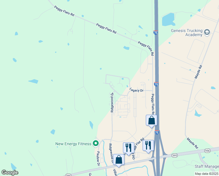 map of restaurants, bars, coffee shops, grocery stores, and more near 800 Ridgewood Drive in Berea
