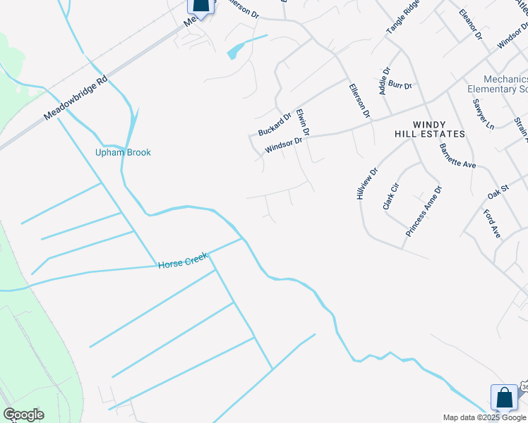 map of restaurants, bars, coffee shops, grocery stores, and more near 8424 East Lex Court in Mechanicsville