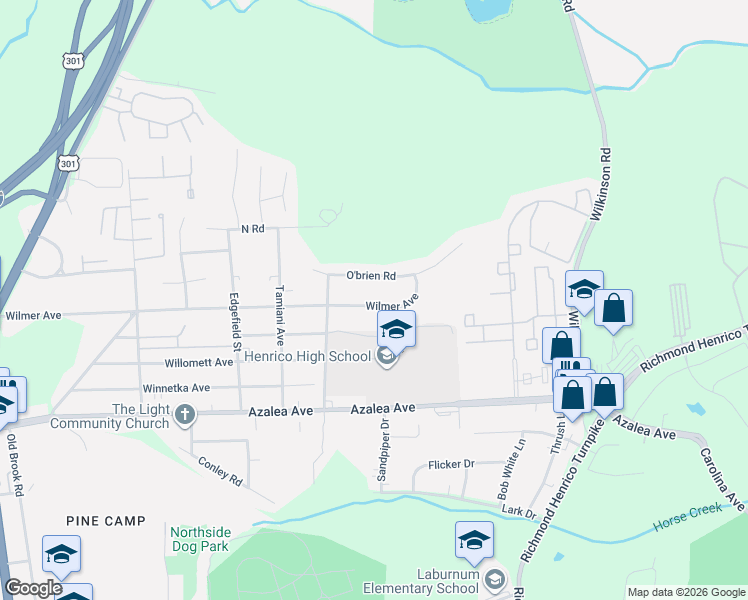 map of restaurants, bars, coffee shops, grocery stores, and more near 326 Wilmer Avenue in Richmond