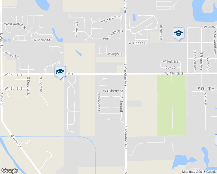 map of restaurants, bars, coffee shops, grocery stores, and more near 4902 South Edwards Street in Wichita