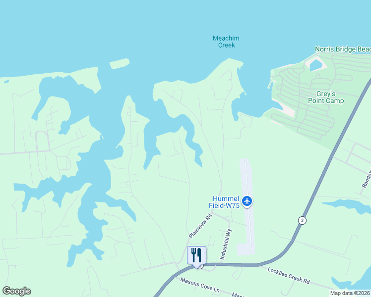 map of restaurants, bars, coffee shops, grocery stores, and more near 400 Mechams Cove Road in Topping