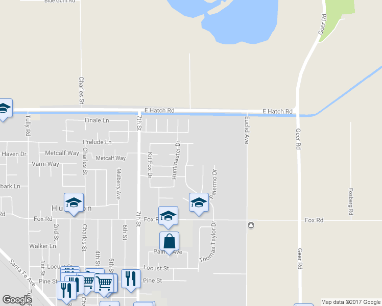 map of restaurants, bars, coffee shops, grocery stores, and more near 1632 Thomas Taylor Drive in Hughson