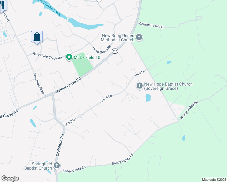map of restaurants, bars, coffee shops, grocery stores, and more near 6006 Anvil Lane in Mechanicsville