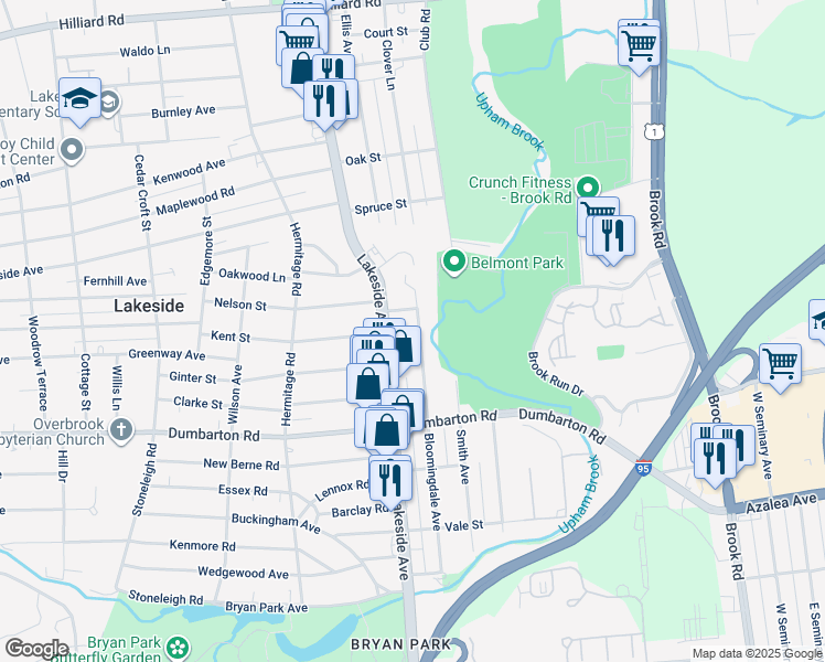 map of restaurants, bars, coffee shops, grocery stores, and more near 5616 Bloomingdale Avenue in Richmond