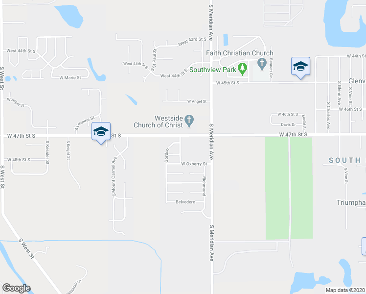 map of restaurants, bars, coffee shops, grocery stores, and more near 4814 South Edwards Street in Wichita