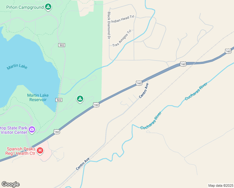 map of restaurants, bars, coffee shops, grocery stores, and more near 320 Centro in Walsenburg