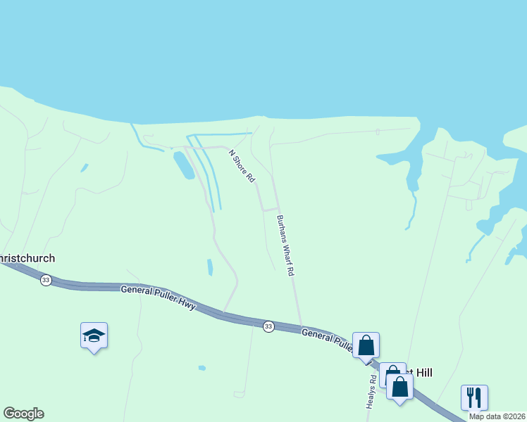 map of restaurants, bars, coffee shops, grocery stores, and more near 216 North Shore Road in Locust Hill