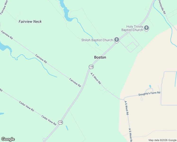 map of restaurants, bars, coffee shops, grocery stores, and more near Boston Road in Painter