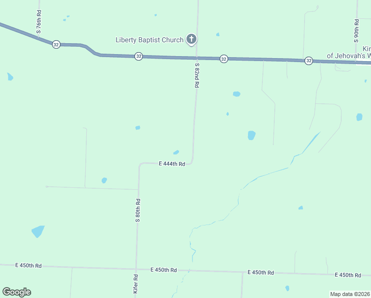 map of restaurants, bars, coffee shops, grocery stores, and more near 815 East 444th Road in Bolivar