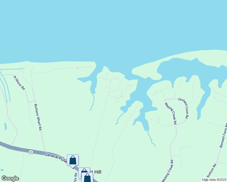 map of restaurants, bars, coffee shops, grocery stores, and more near 79 Marsh Pungo Road in Locust Hill