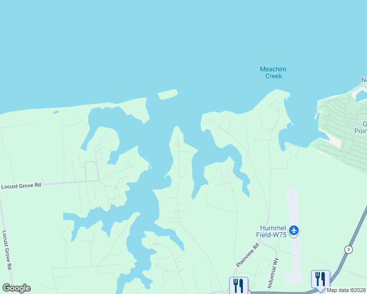 map of restaurants, bars, coffee shops, grocery stores, and more near 786 Long Point Lane in Topping