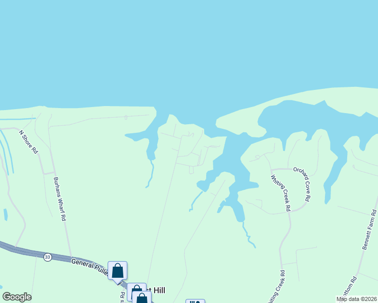 map of restaurants, bars, coffee shops, grocery stores, and more near 79 Marsh Pungo Road in Locust Hill