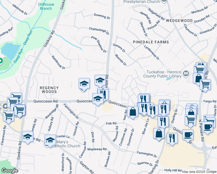 map of restaurants, bars, coffee shops, grocery stores, and more near 4 Ashinghurst Road in Richmond